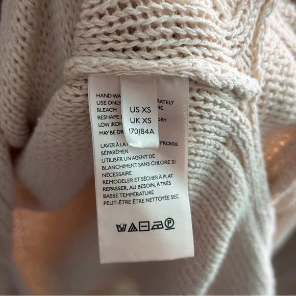 Free People We The Free Firefly Oversized Knit Tunic Sweater Ivory Size XS - Picture 7 of 10